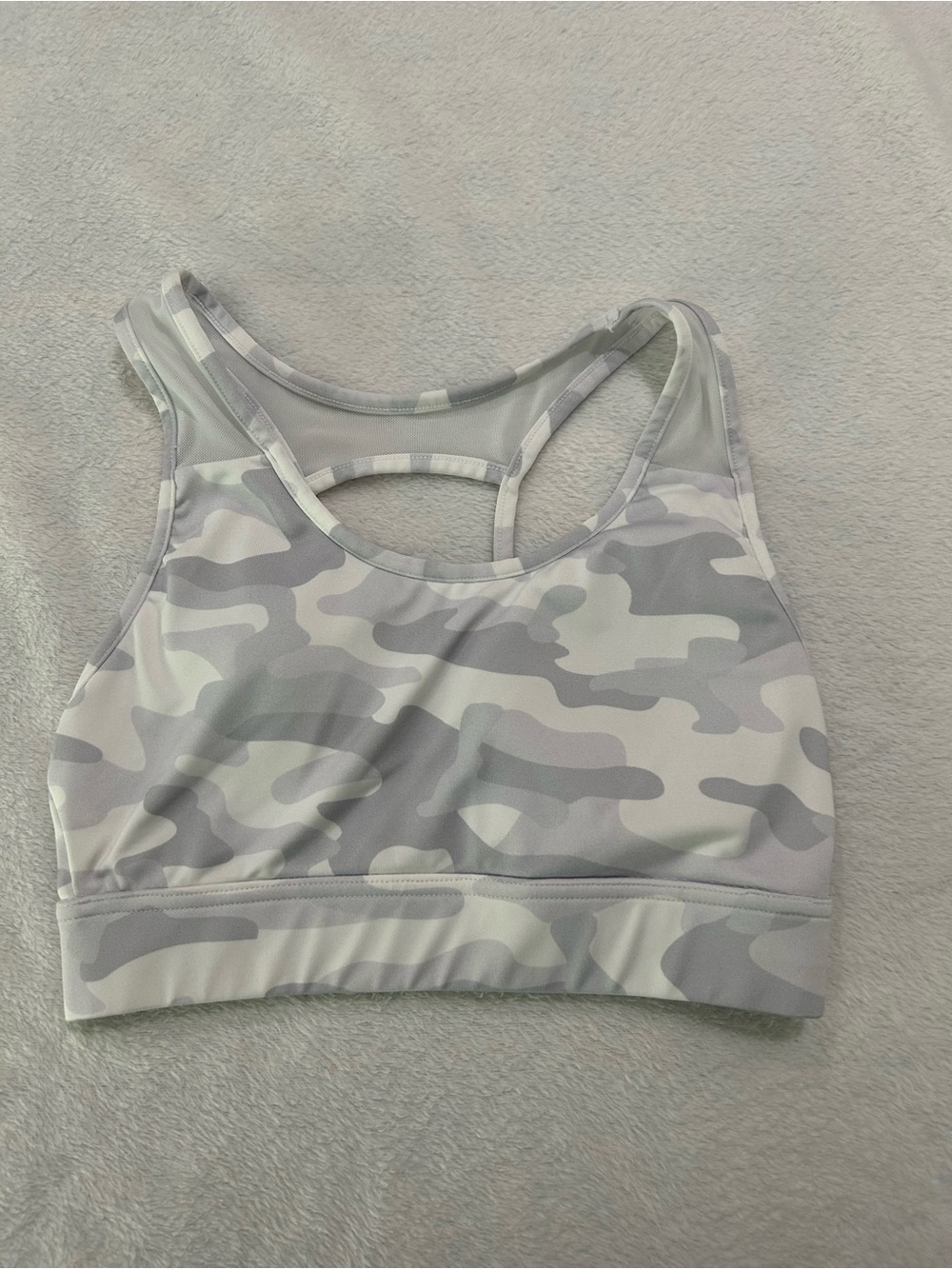LAWinner Women’s Size Small Gray White Camouflage Sports Bra